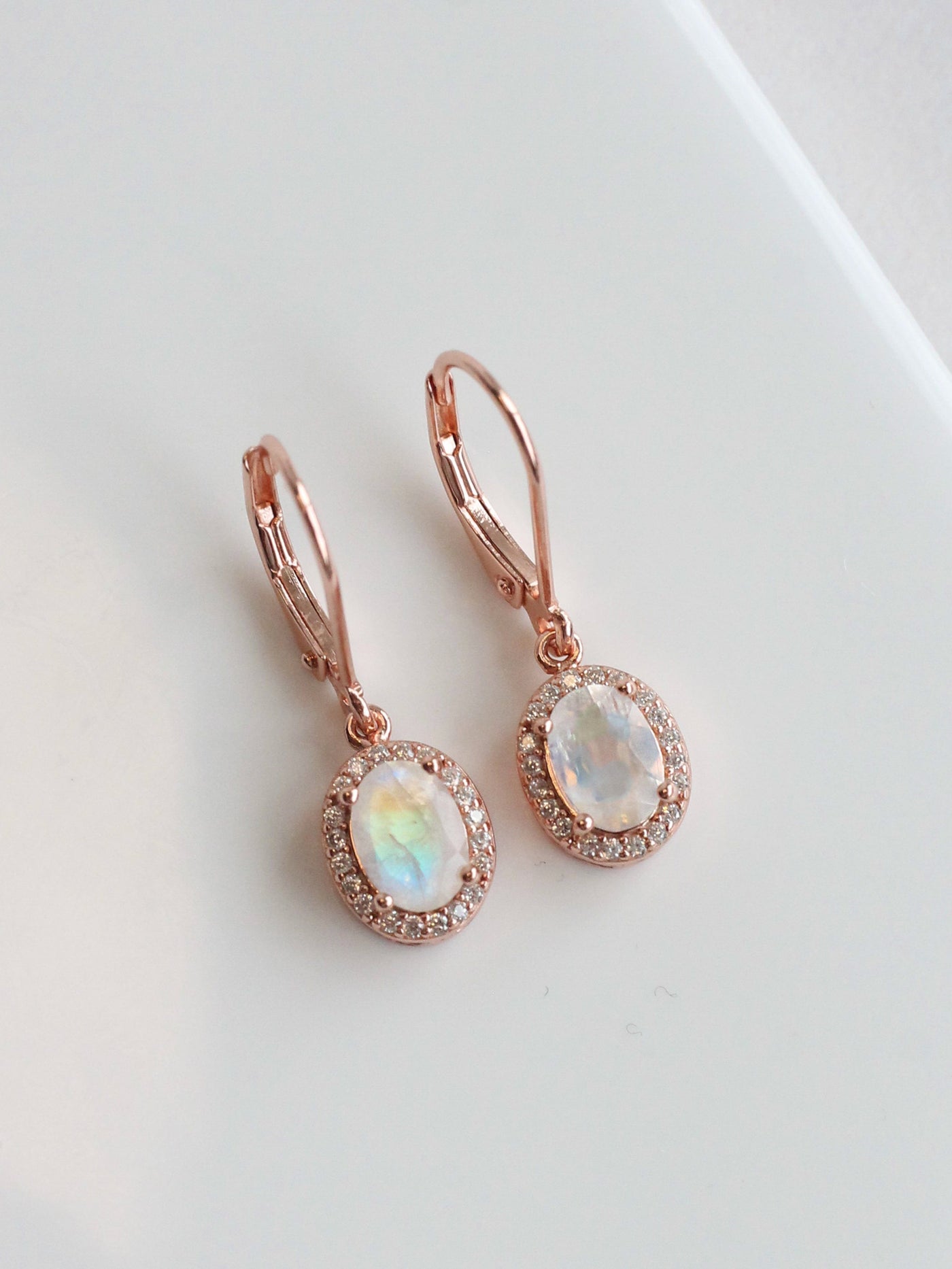 Moonstone drop earrings