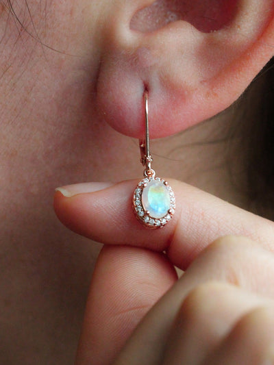 Moonstone drop earrings