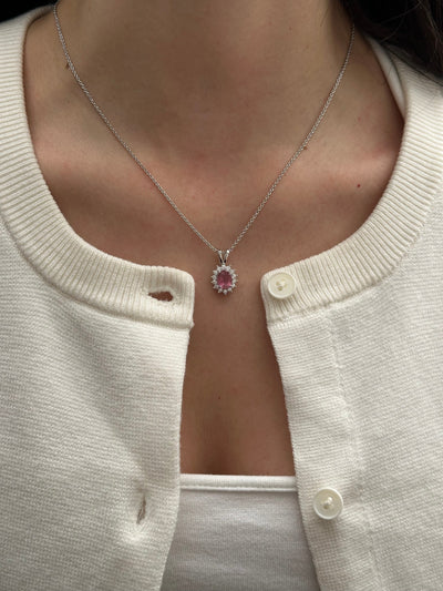 Pink tourmaline necklace