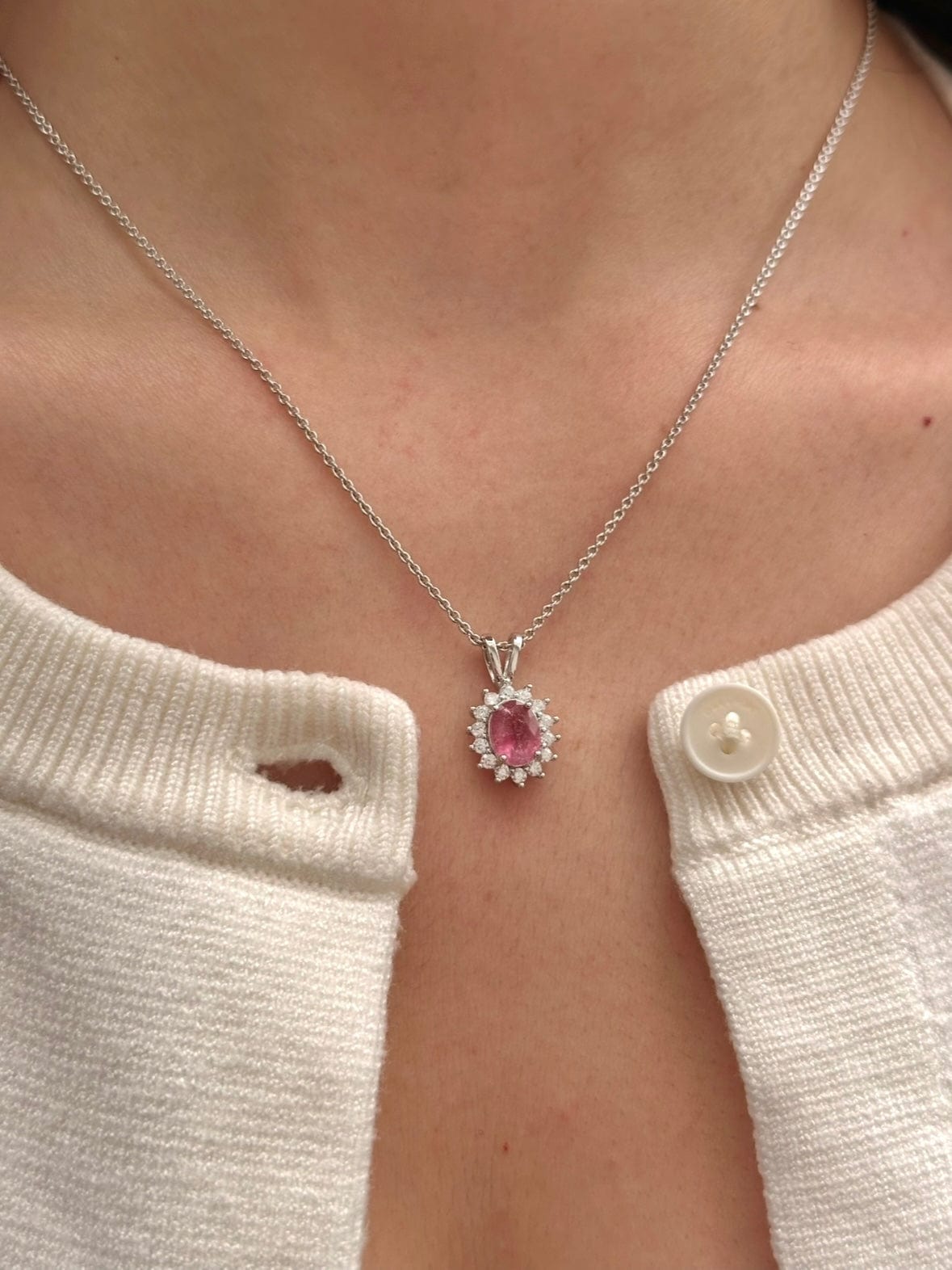 Pink tourmaline necklace